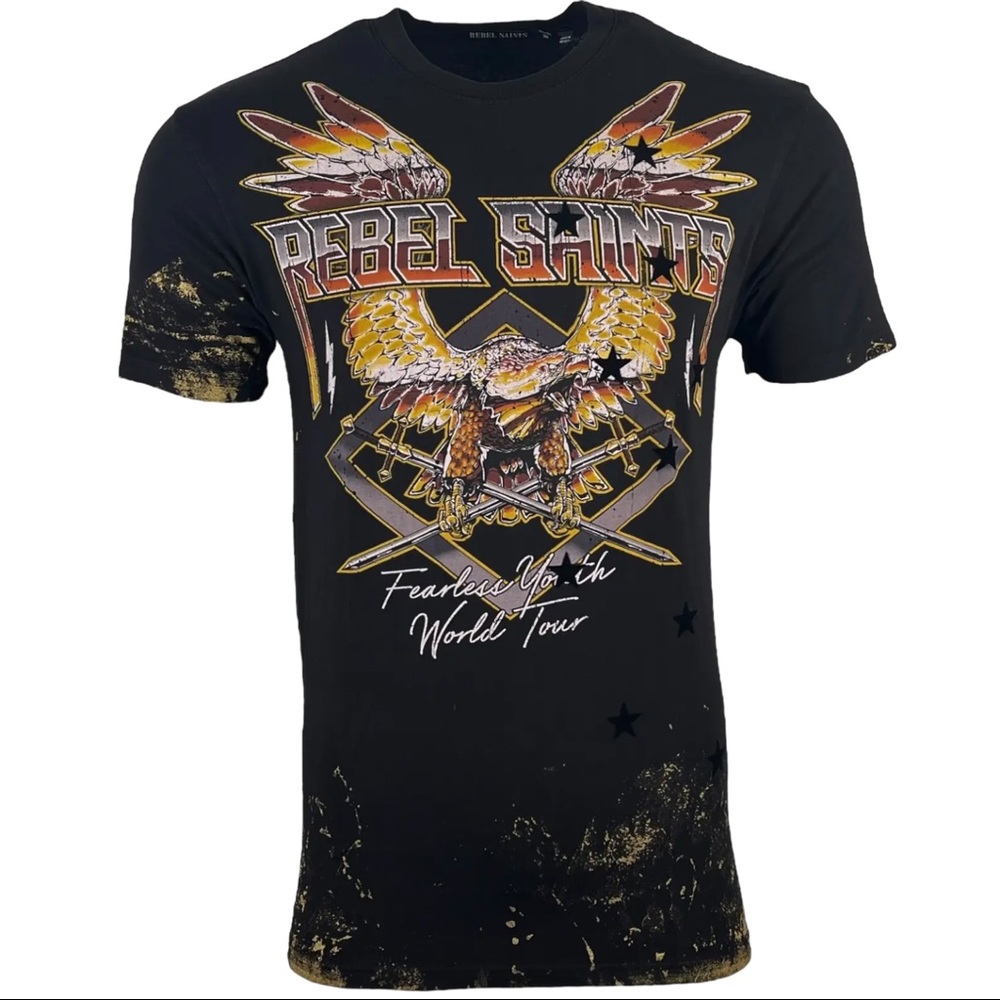 Rebel Saints By Affliction Men's T-shirt FEARLESS Premium Quality S-3XL $88